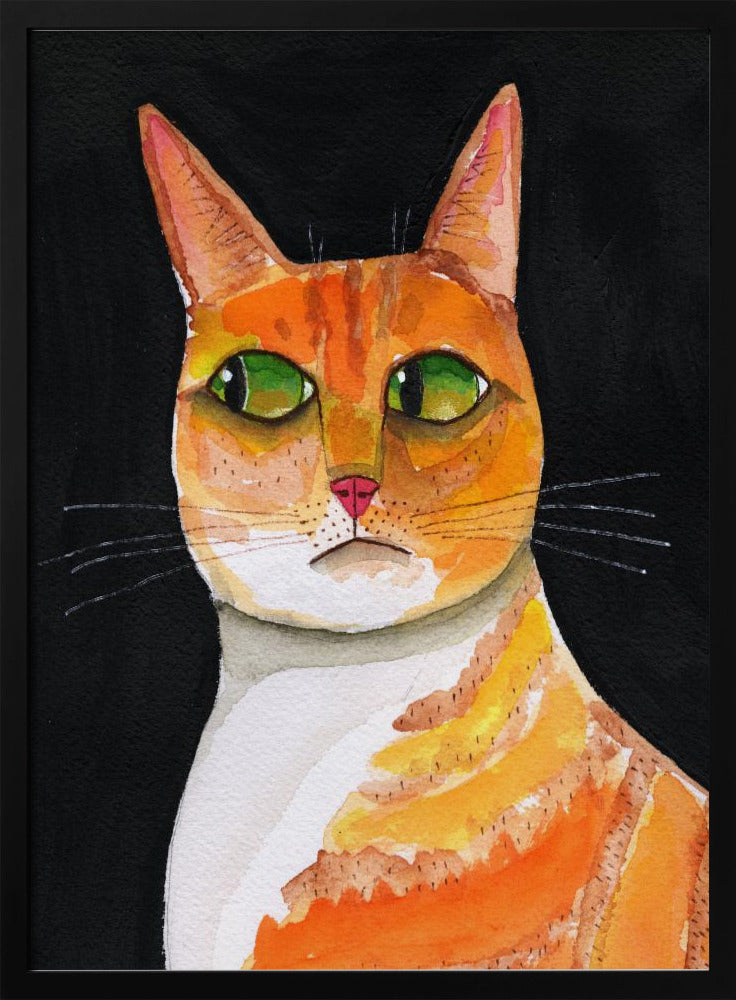 Seitenaugen-Katze Nahaufnahme Ingwerkatze | Poster