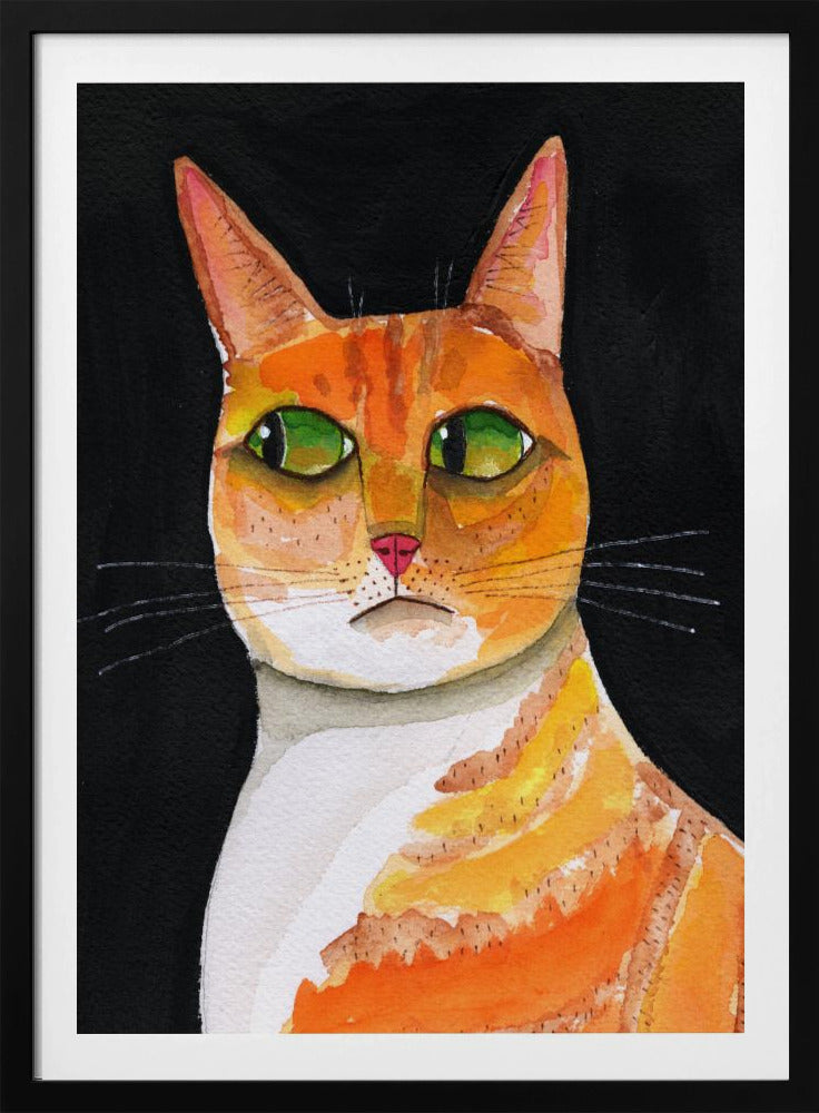 Seitenaugen-Katze Nahaufnahme Ingwerkatze | Poster
