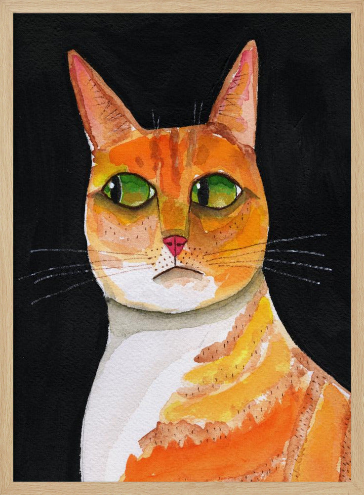 Seitenaugen-Katze Nahaufnahme Ingwerkatze | Poster