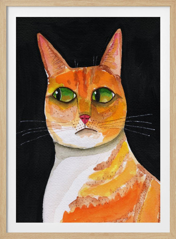 Seitenaugen-Katze Nahaufnahme Ingwerkatze | Poster