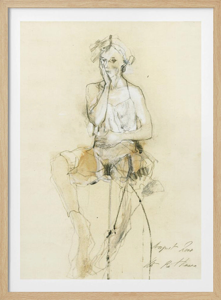 Sitzende Figur in nachdenklicher Pose | Poster