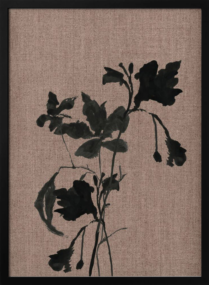 Schwarzes Blumenmuster 3 | Poster