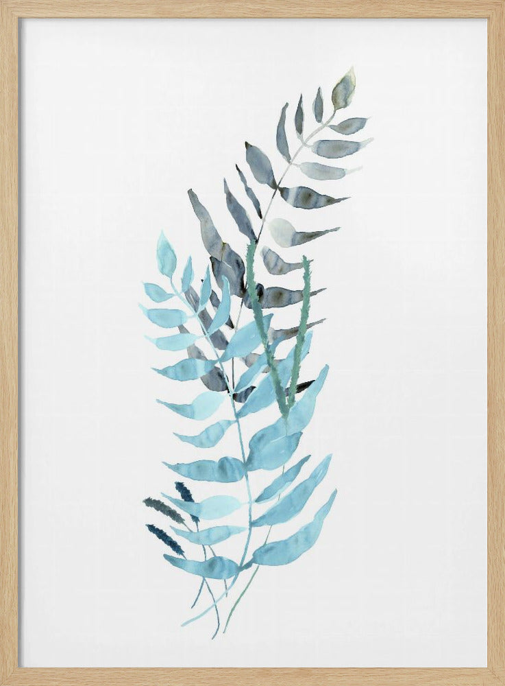 Blue Watercolour Flowers 1 | Poster