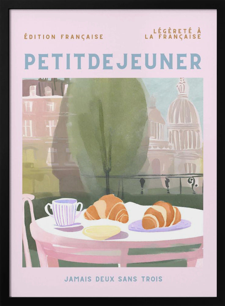 Petit Dejeuner, Croissants, Paris, Pastell | Poster