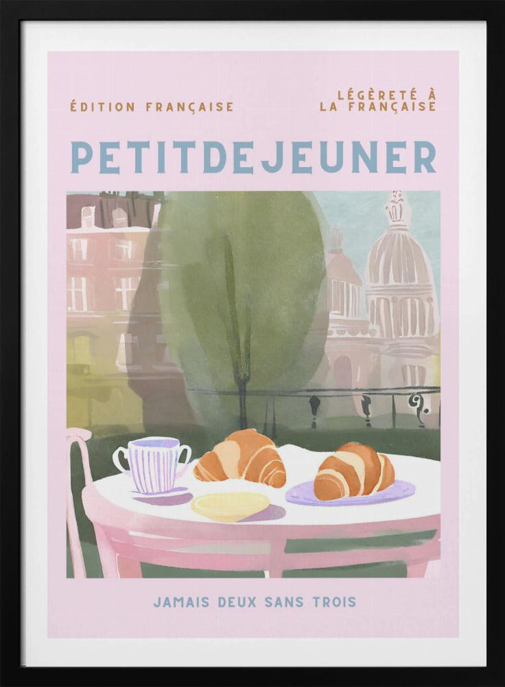 Petit Dejeuner, Croissants, Paris, Pastell | Poster