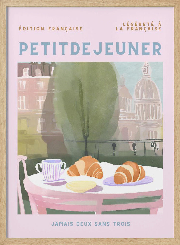 Petit Dejeuner, Croissants, Paris, Pastell | Poster