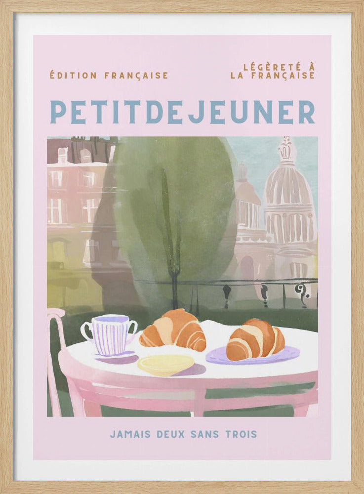 Petit Dejeuner, Croissants, Paris, Pastell | Poster