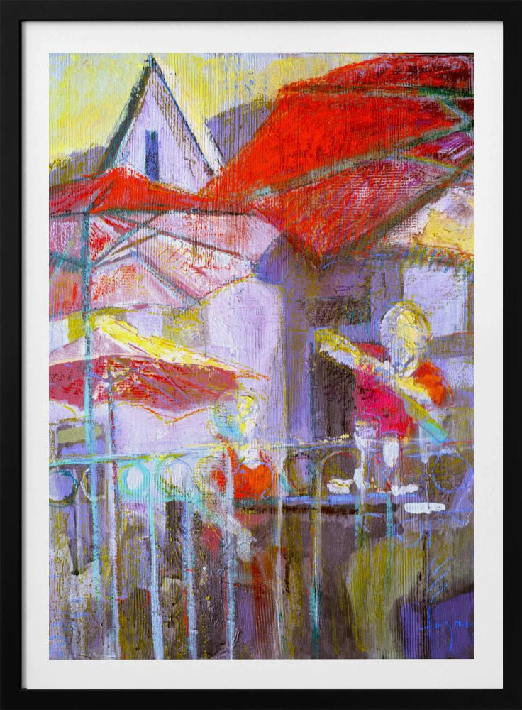 Rote Regenschirme | Poster