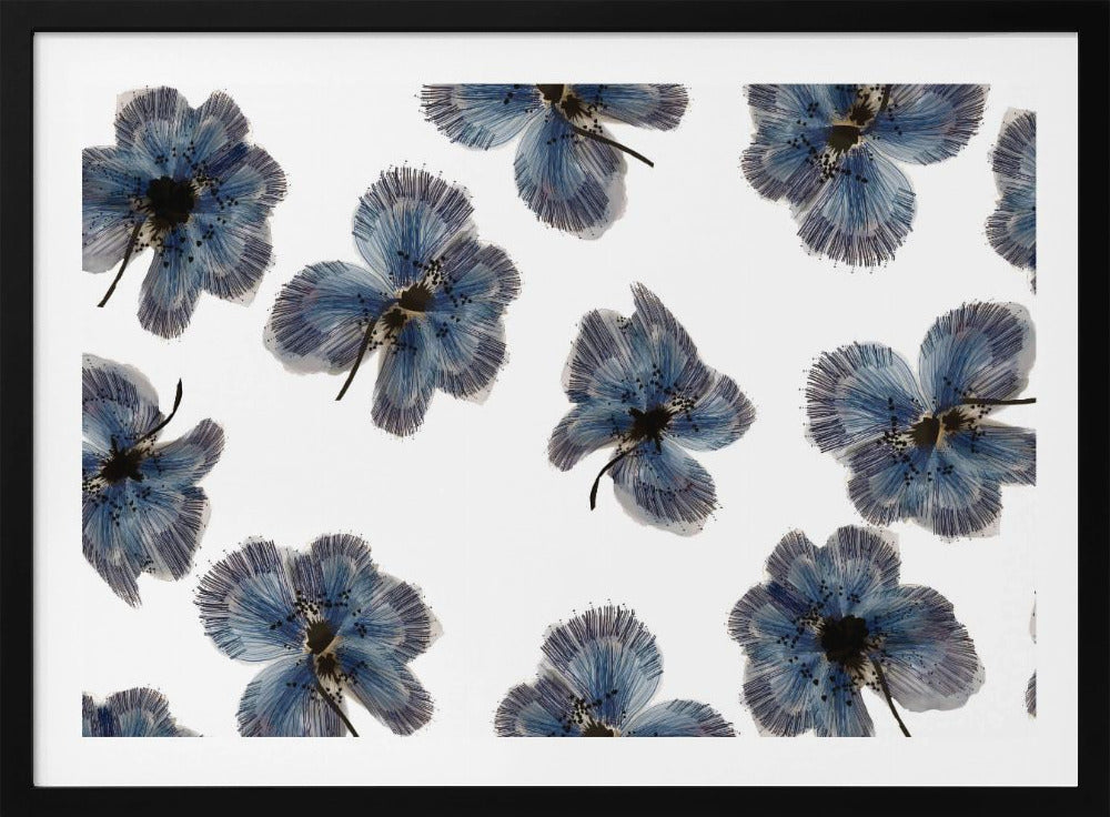 Marineblauer Blumenmix | Poster