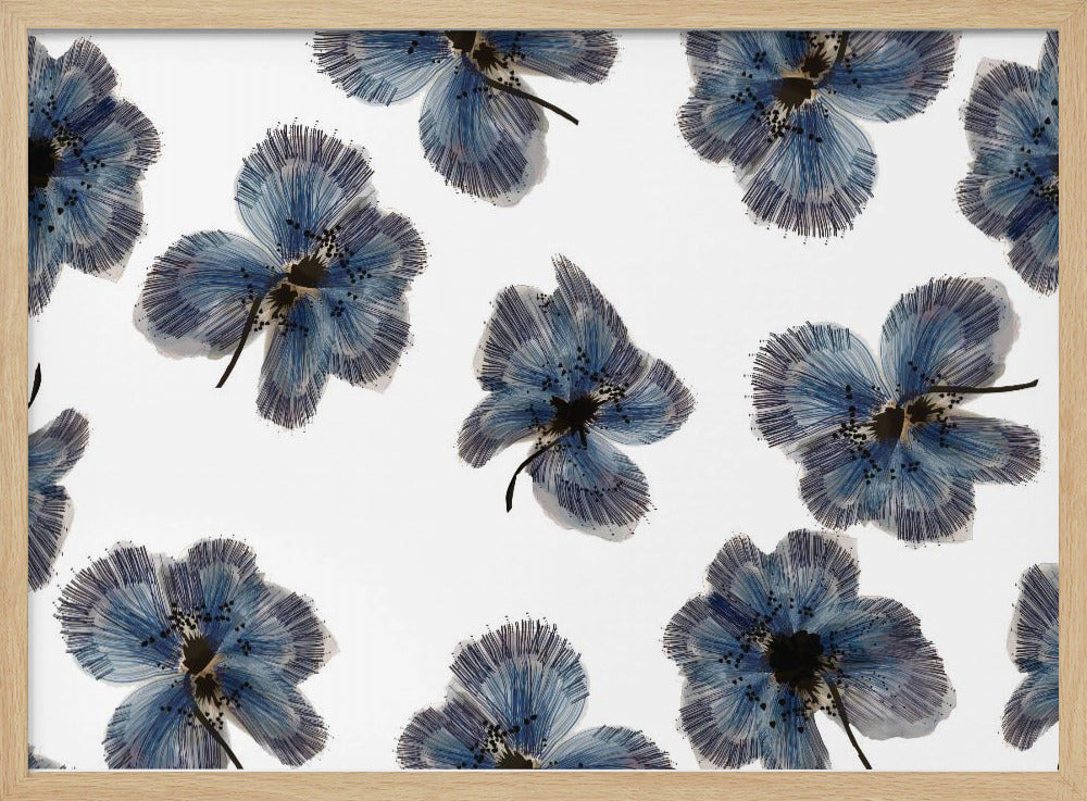 Marineblauer Blumenmix | Poster