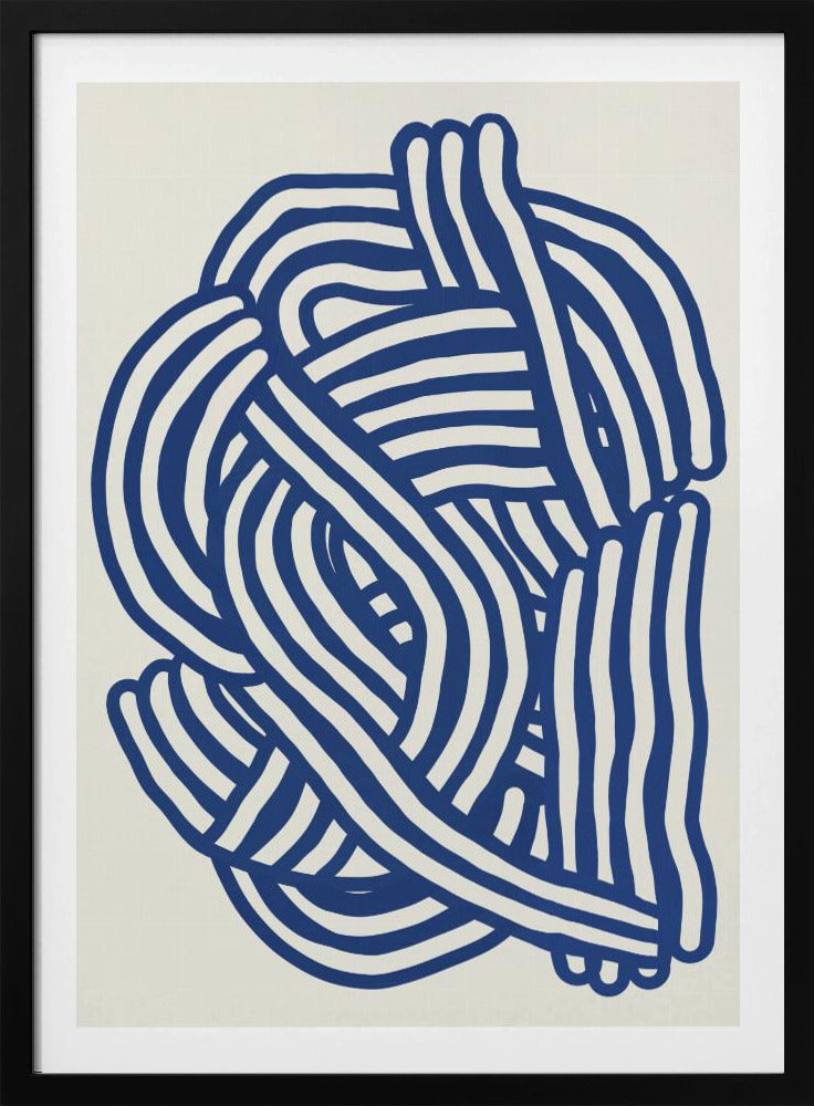 Organische Linienkunstform in Blau | Poster