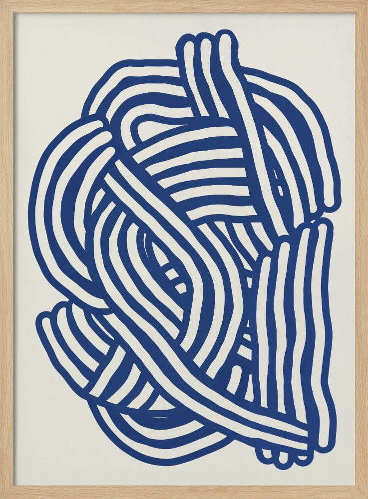 Organische Linienkunstform in Blau | Poster