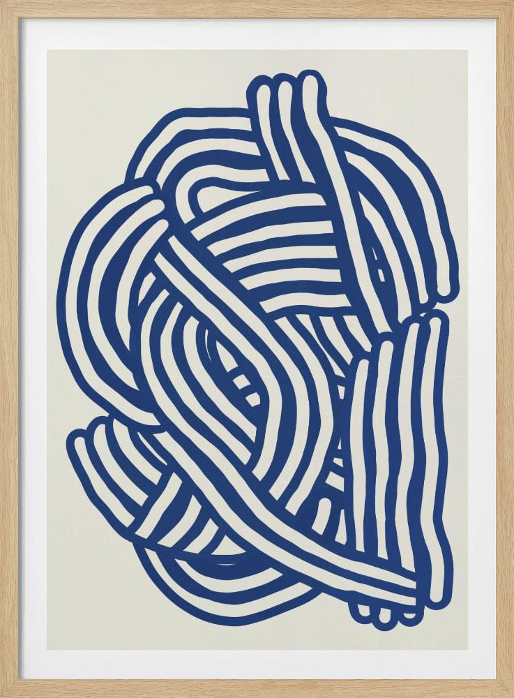 Organische Linienkunstform in Blau | Poster
