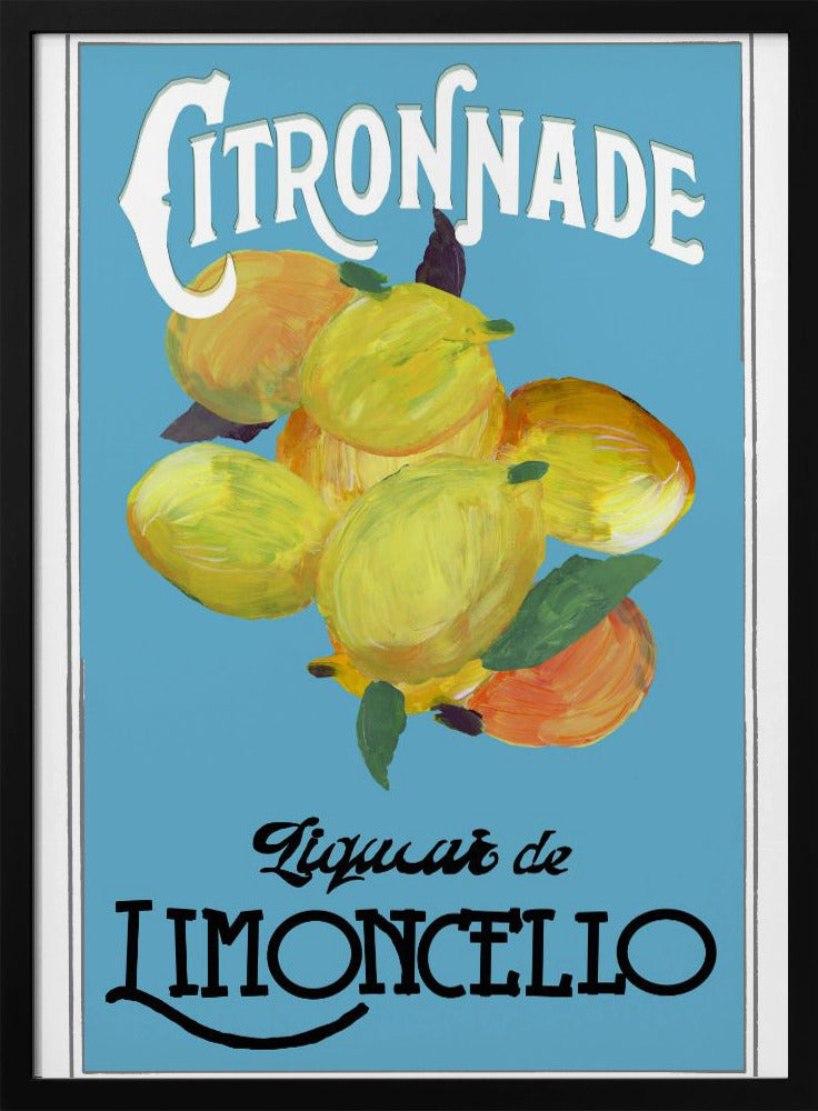 Citronnade Limoncello auf Blau und Schwarz | Poster