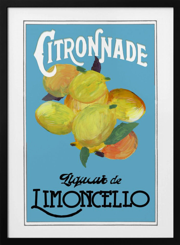 Citronnade Limoncello auf Blau und Schwarz | Poster