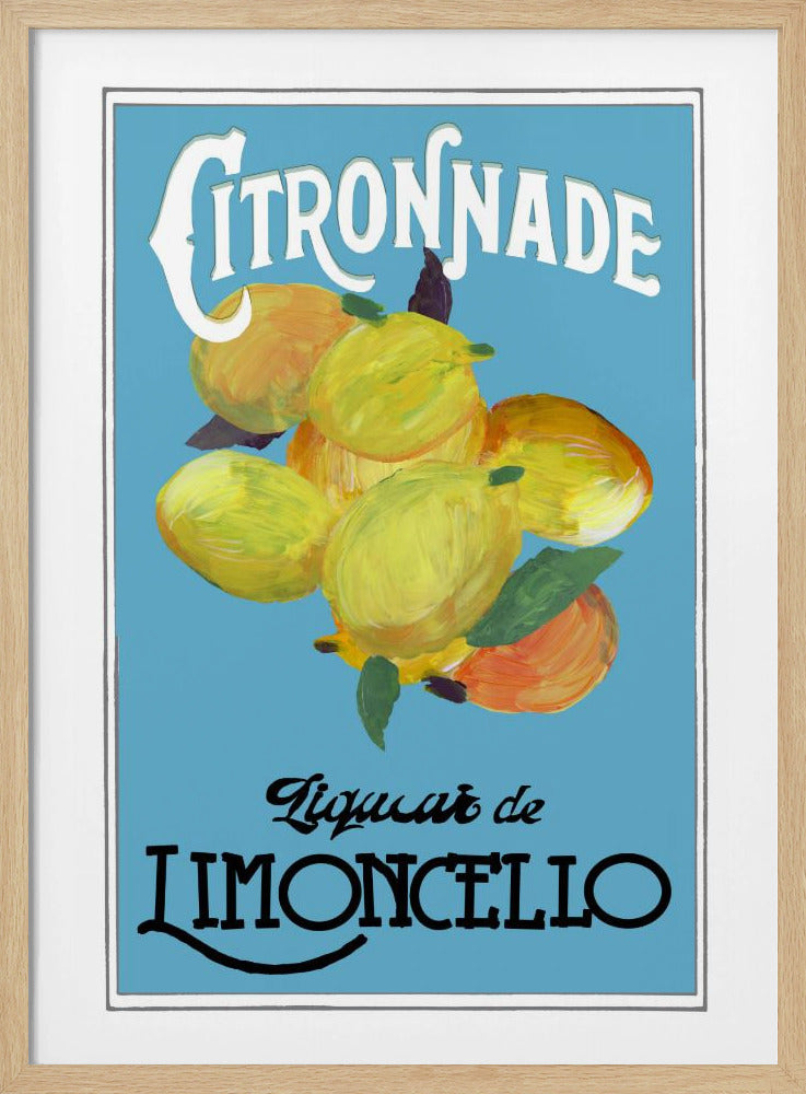 Citronnade Limoncello auf Blau und Schwarz | Poster