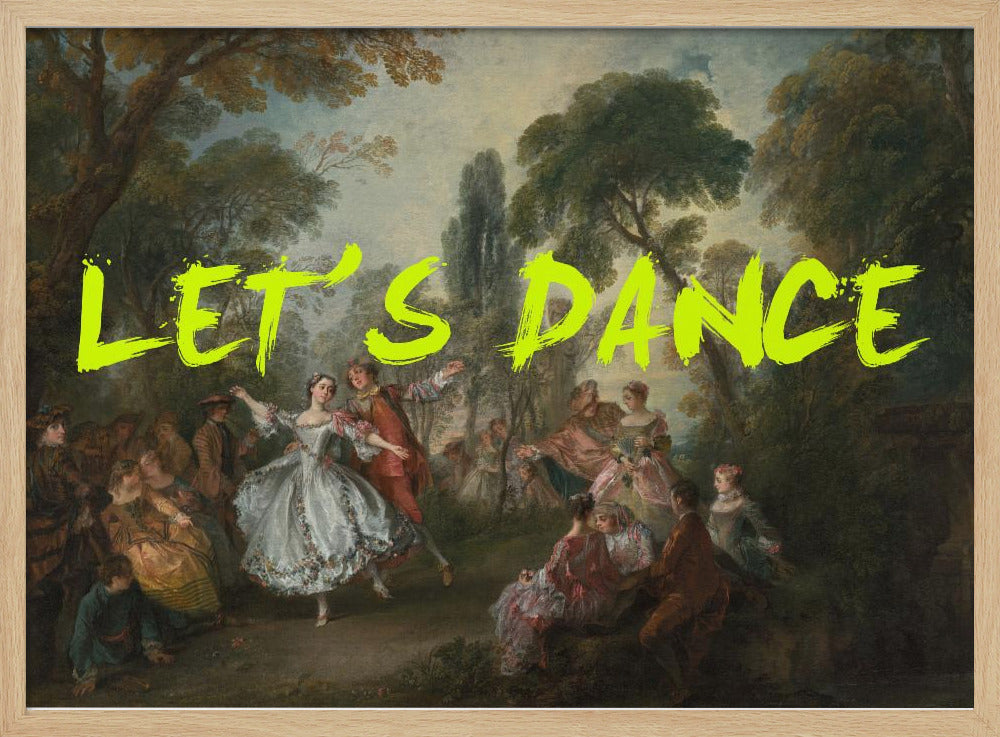 LET'S DANCE NEONGELB VINTAGE MAXIMALISTISCHE KUNST | Poster