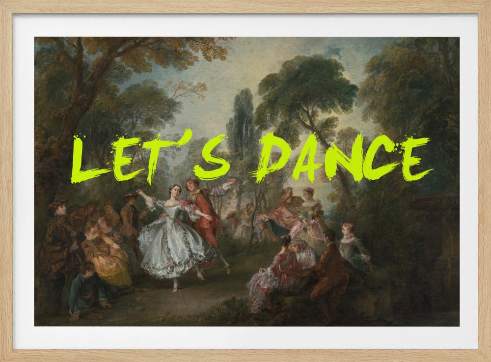 LET'S DANCE NEONGELB VINTAGE MAXIMALISTISCHE KUNST | Poster