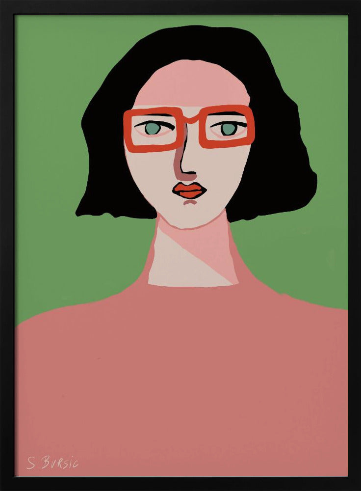 Dame mit roter Brille | Poster