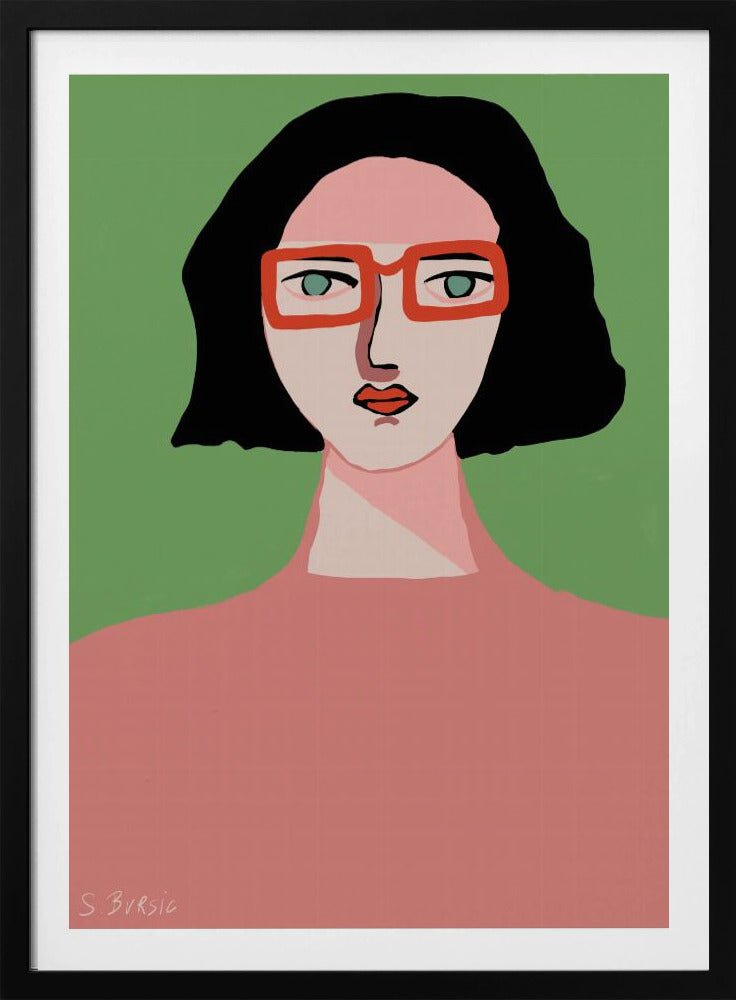 Dame mit roter Brille | Poster