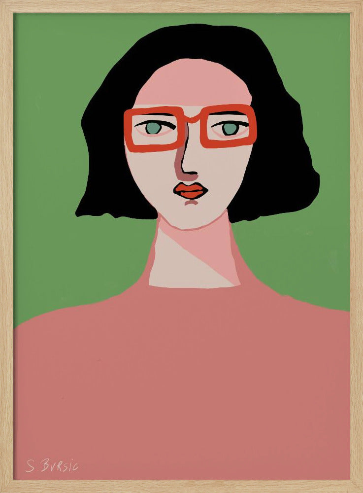 Dame mit roter Brille | Poster
