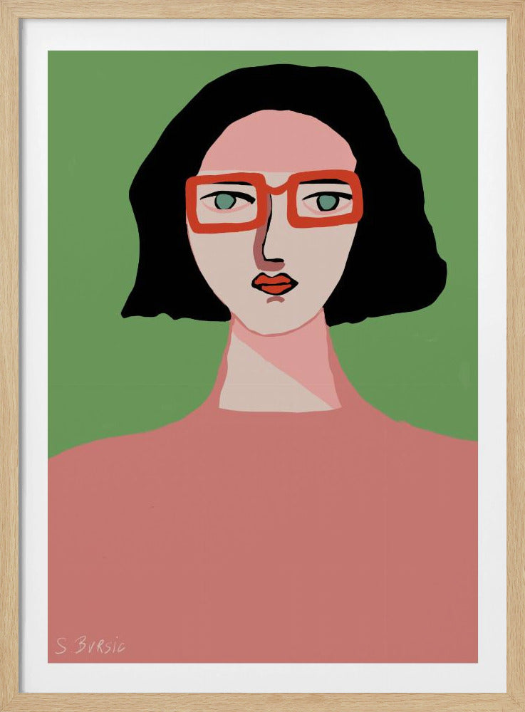 Dame mit roter Brille | Poster