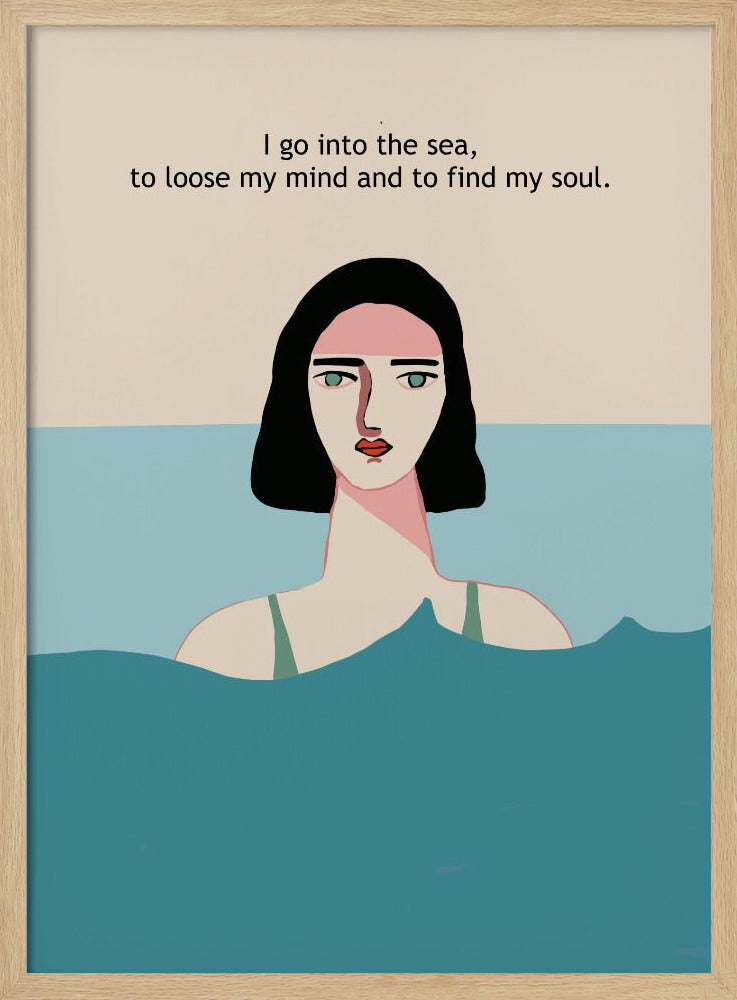 Ozean-Schwimmerin mit Text | Poster