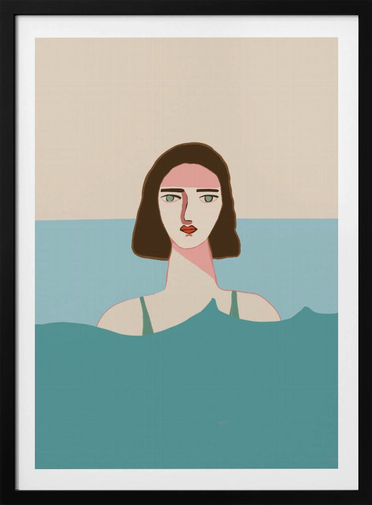Ozeanschwimmerin Brünette | Poster