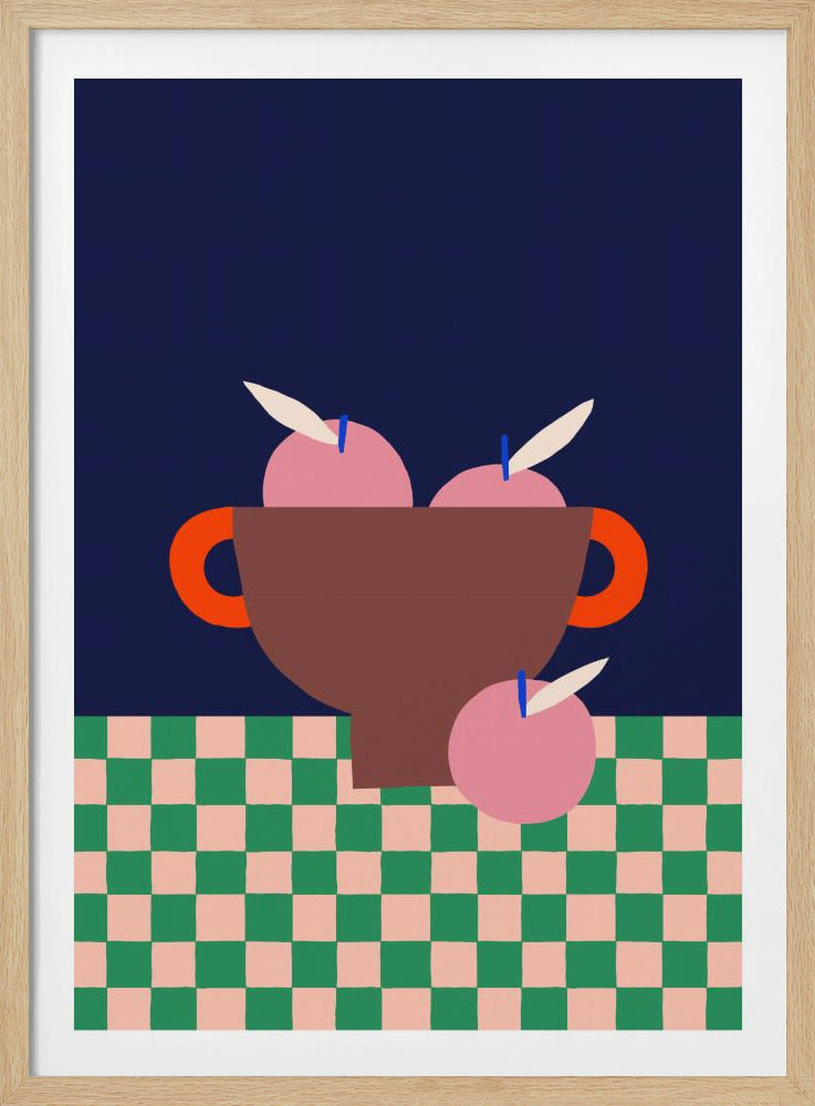 Obstschale mit rosa Äpfeln | Poster