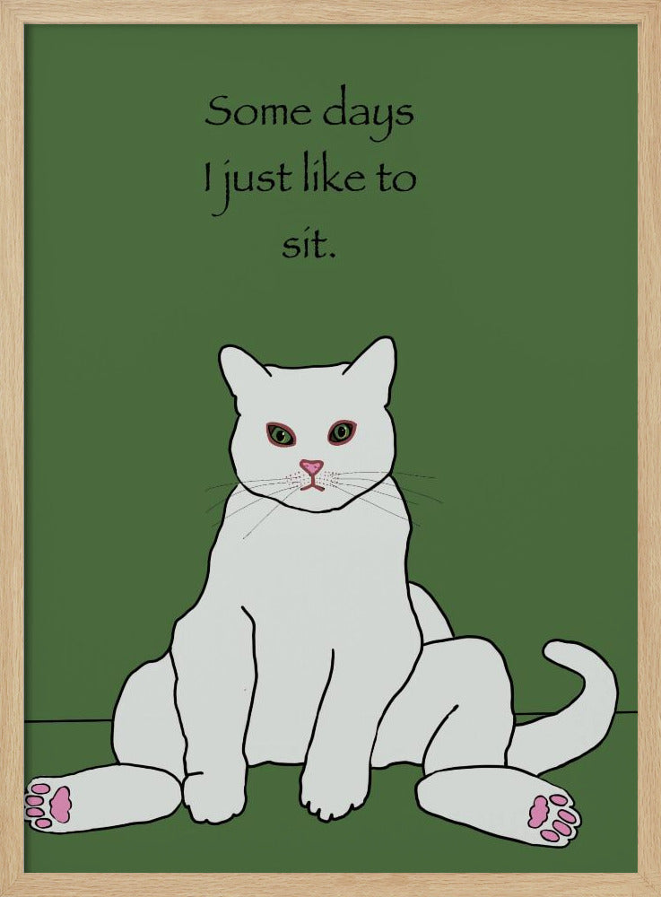 Weiße Katze mit Zitat | Poster