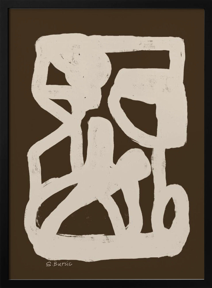 Braunes abstraktes Poster