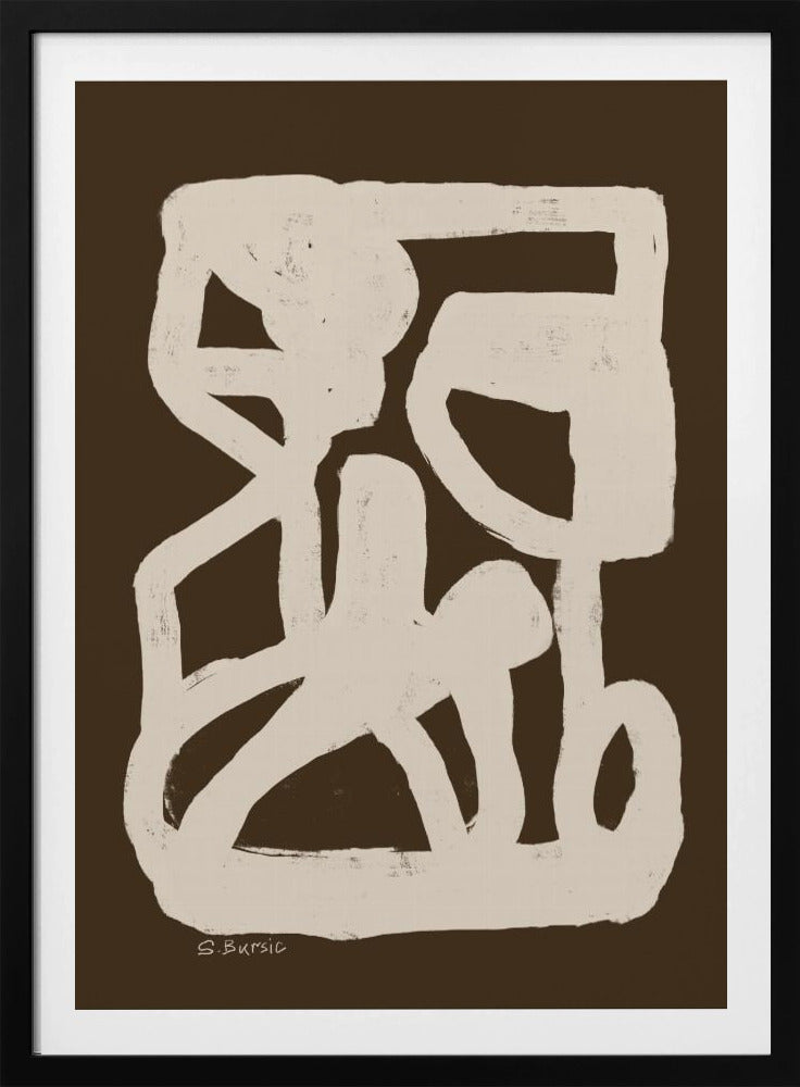 Braunes abstraktes Poster