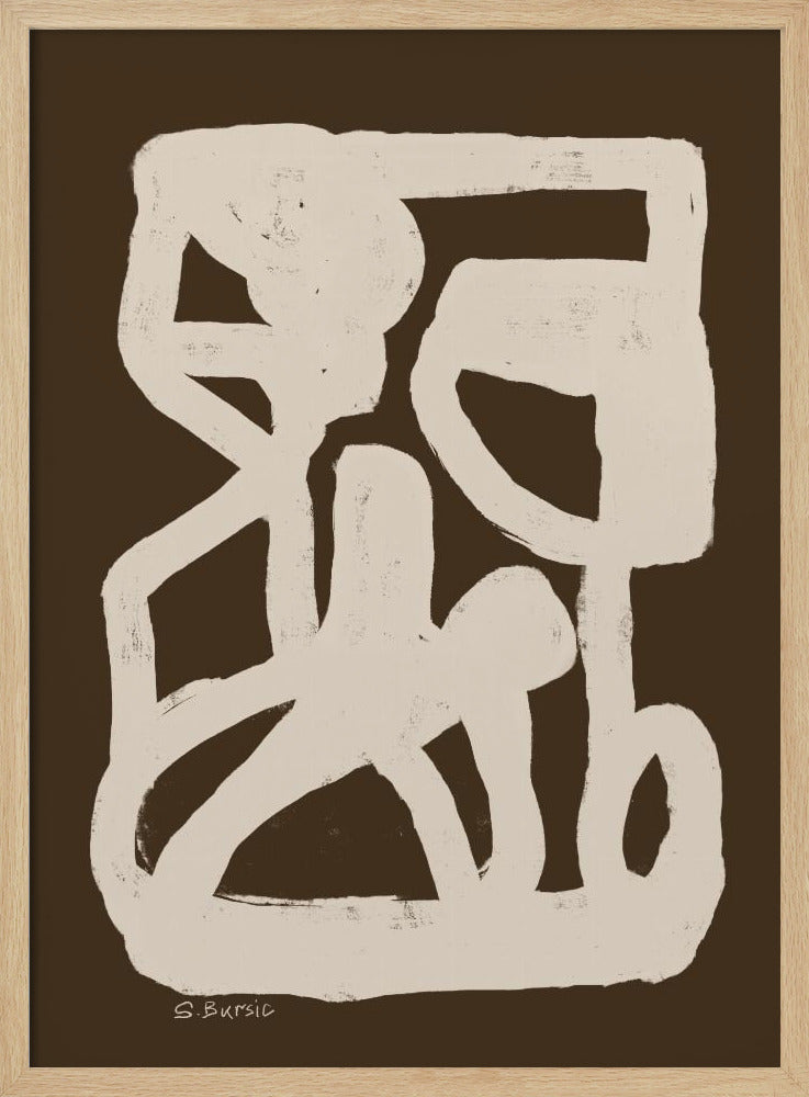 Braunes abstraktes Poster