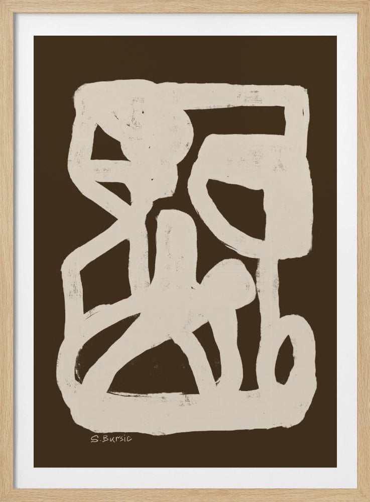 Braunes abstraktes Poster