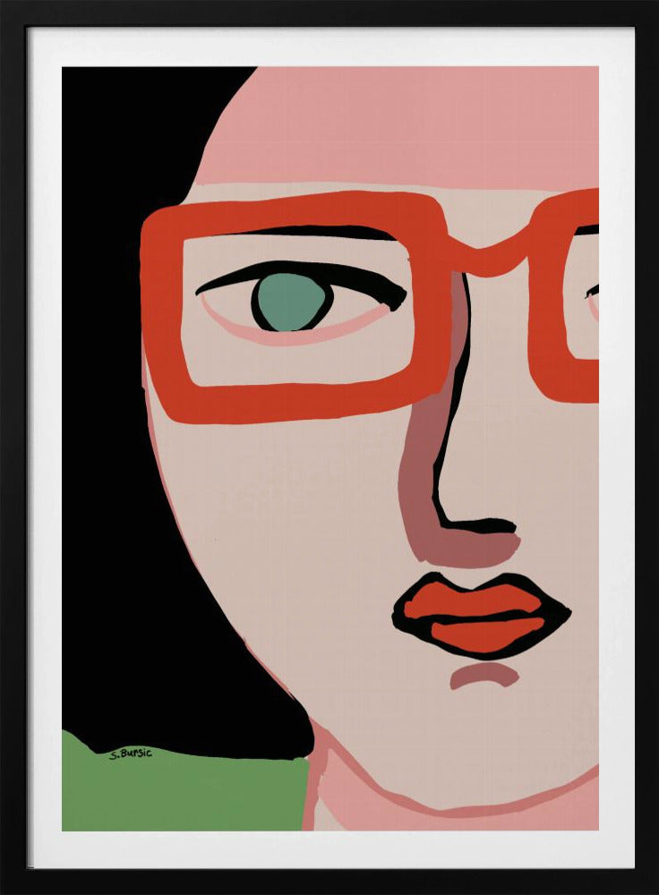 Dame mit roter Brille | Poster