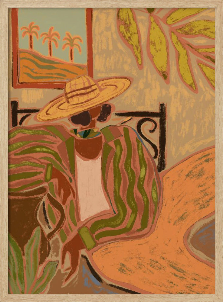 Dame im Streifenmuster | Poster