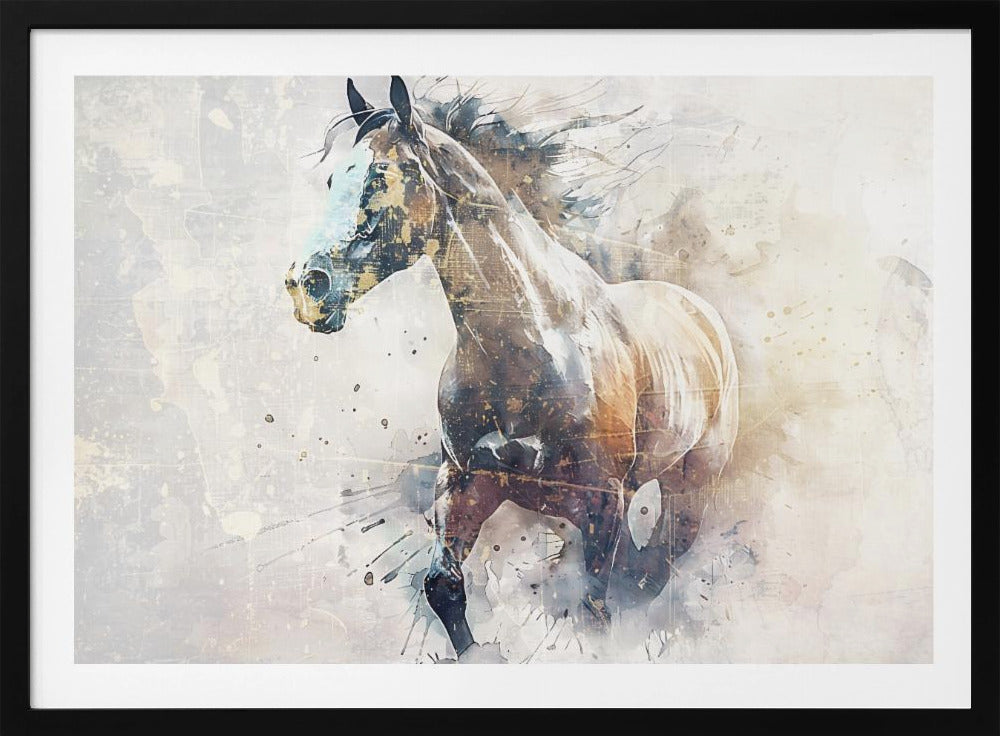 Pferd Tier Vintage Kunst Illustration Wandkunst 09 | Poster
