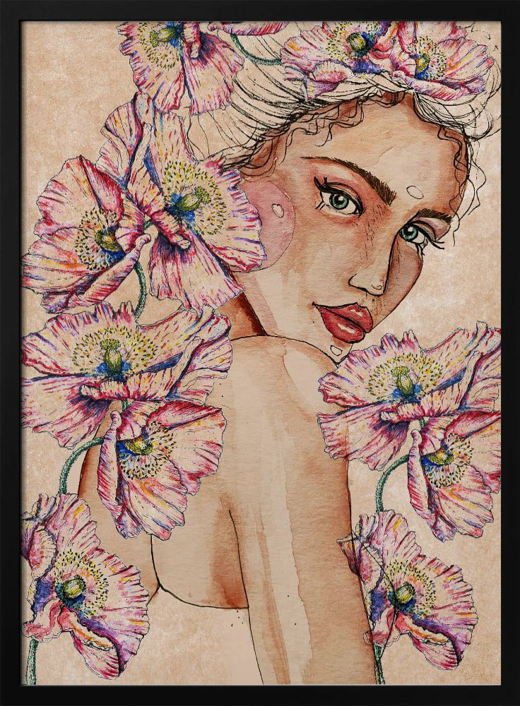 Woman wih Poppies | Poster