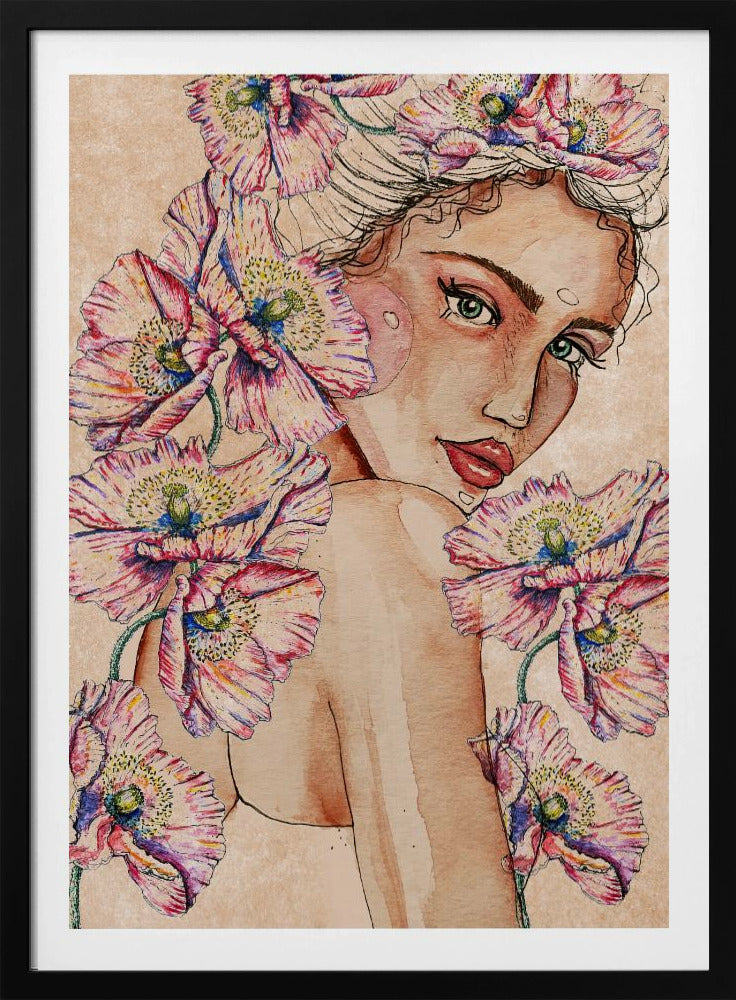 Woman wih Poppies | Poster