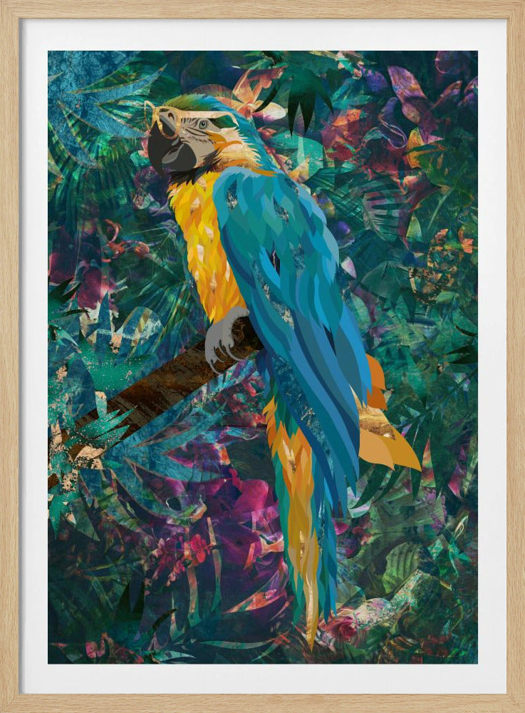 Tropischer Blumendschungel – Ara | Poster
