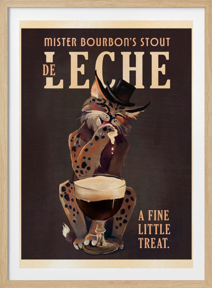 Bourbon De Leche Guinness Stil Katze Kunst | Poster