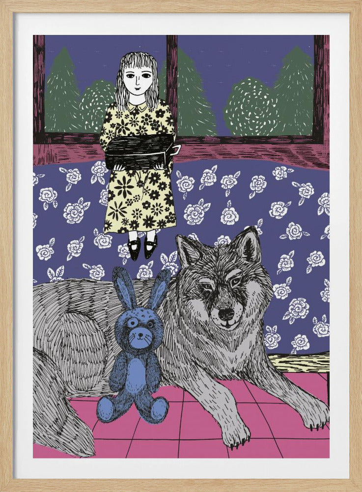 Mädchen mit Wolf | Poster