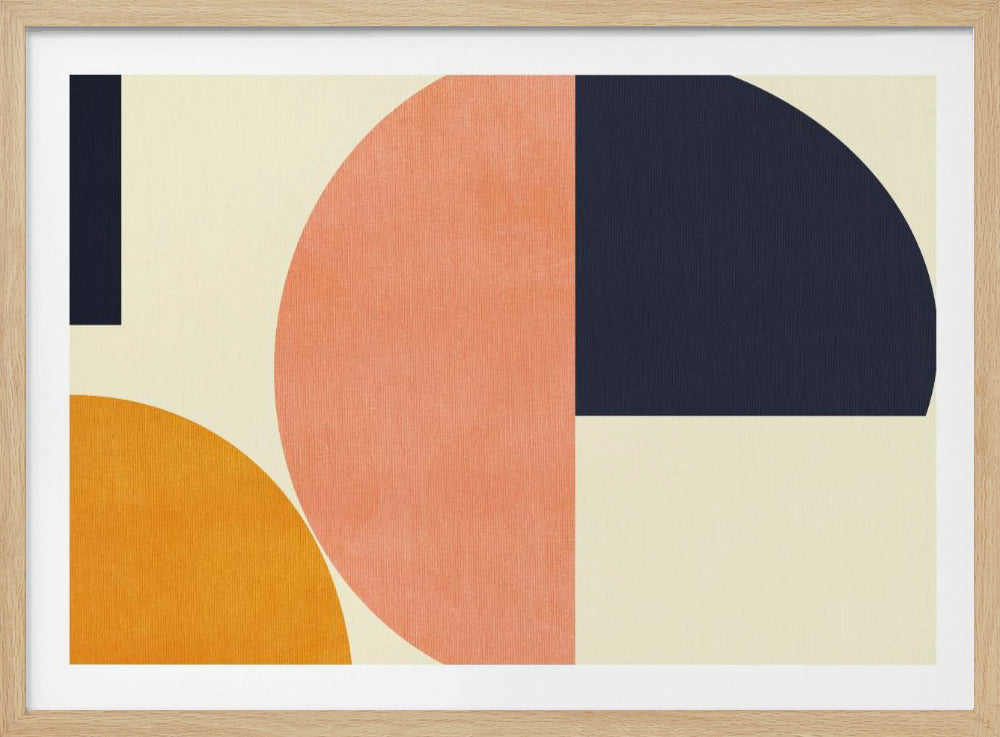 Rainbow Plus Shapes Blue Mustard2 | Poster