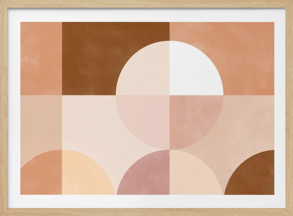 Geometrische Kreise und Quadrate in Erdtönen | Poster