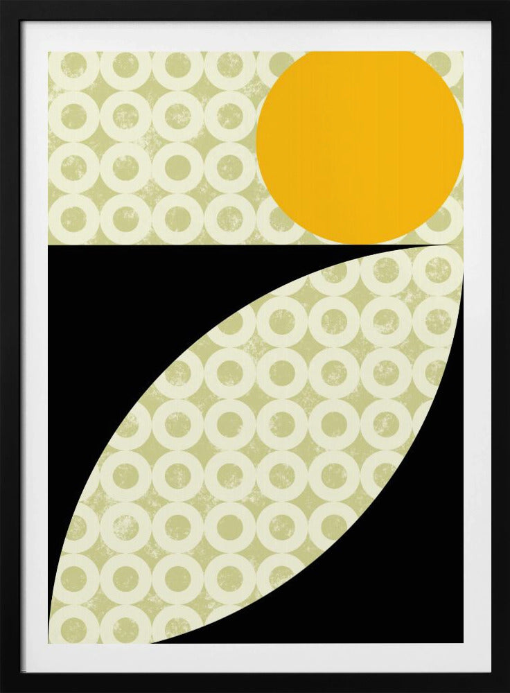 Geometrische Formen mit einem kräftigen gelben Kreis | Poster