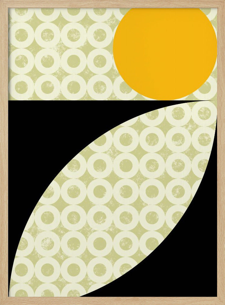 Geometrische Formen mit einem kräftigen gelben Kreis | Poster