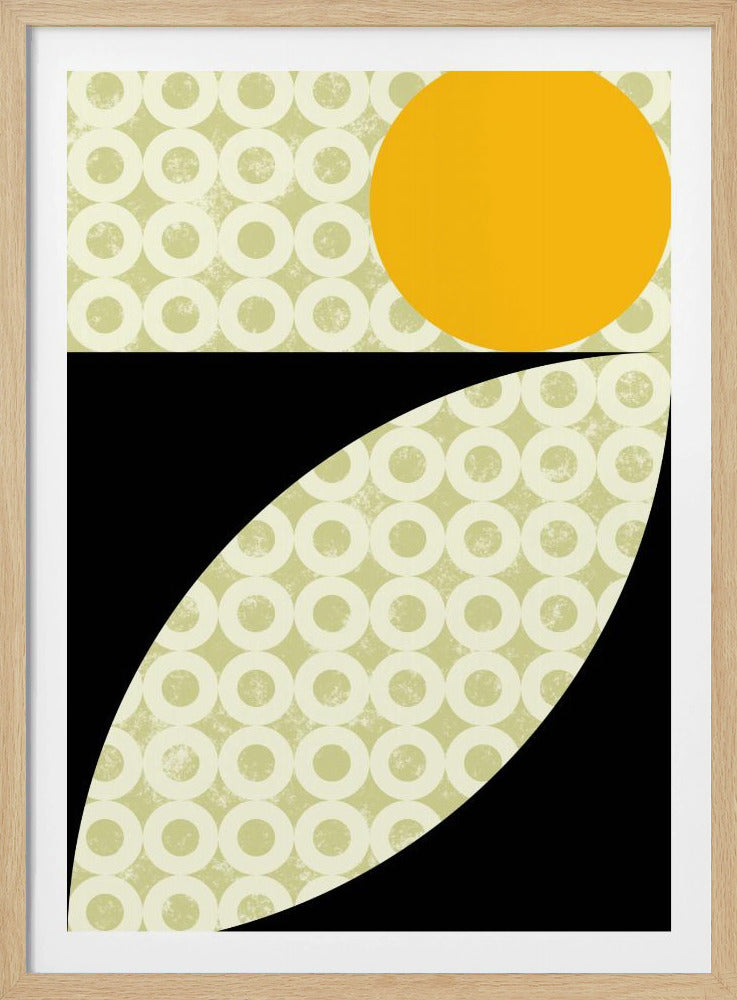 Geometrische Formen mit einem kräftigen gelben Kreis | Poster