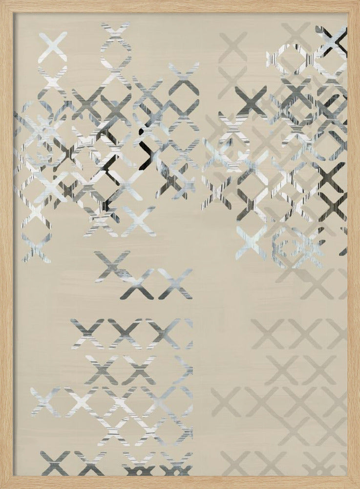 Minimal X's and O's Black and White Composition 2 | Poster