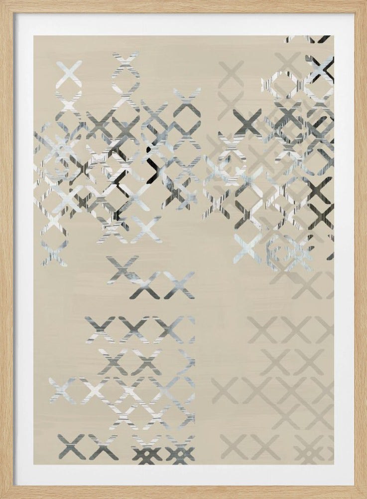 Minimal X's and O's Black and White Composition 2 | Poster