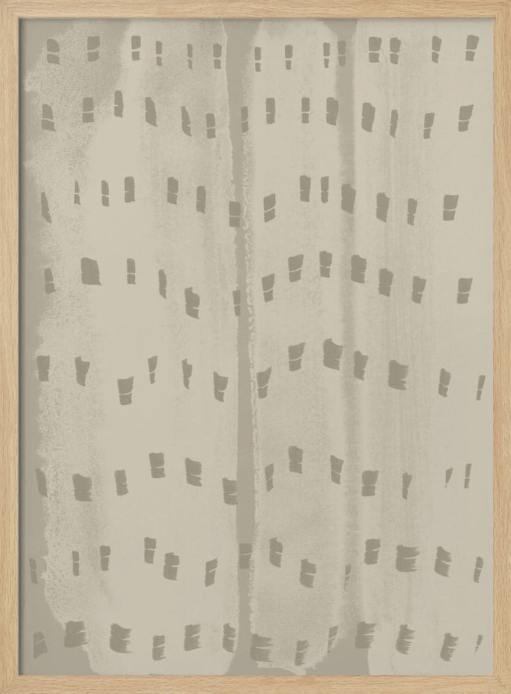 Sanfter Wellenrhythmus – Wabi-Sabi Muster in Beige | Poster